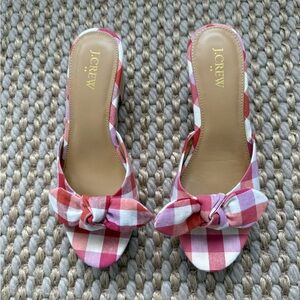 J. Crew Women's Red andCheckered Sandals